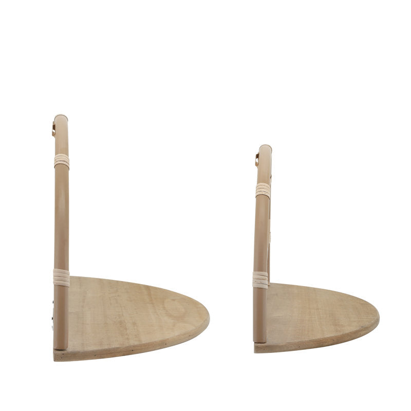 Set of 2 Boho Coastal Flower Arched Metal Wall Shelves - 24 in x 10 in x 13 in.