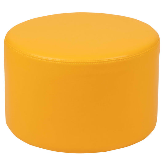 Pouf rond SoftScape, lot de 2, bleu/turquoise/jaune