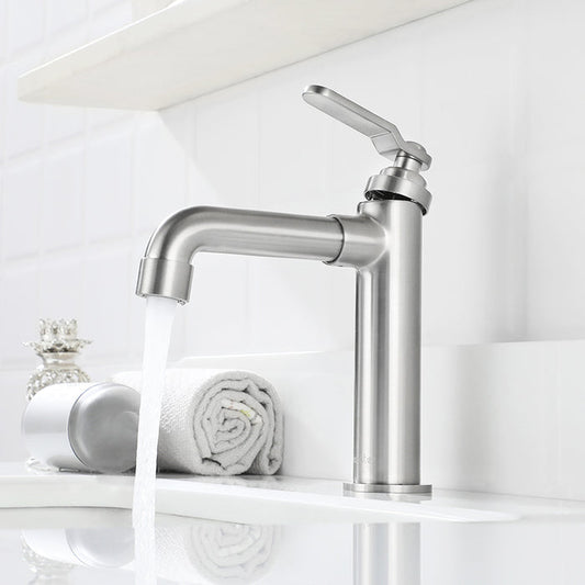 Newater Single Handle Bathroom Sink Faucet with Pop Up Drain, Deck Plate and Cupc Water Supply Lines, Brushed Nickel