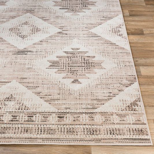 Tapis Hiller style sud-ouest vieilli beige/noir 18 cm x 3,10 m