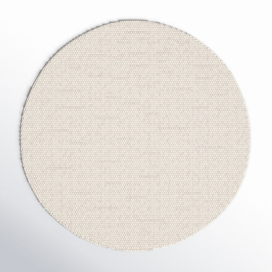 Tapis Elle fait main ivoire, rond de 3 m