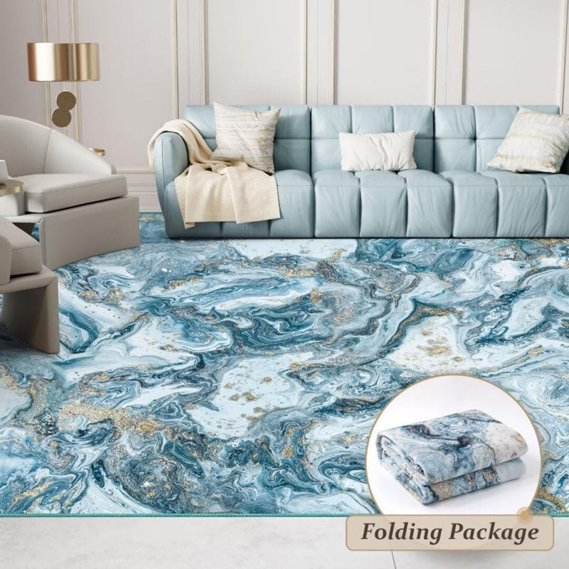 Washable Rug - Modern Artistic Style Rug for Living Room, Dining Room, Soft Short Pile Rug, Non-Slip 6 x 9