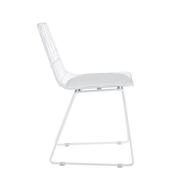 Metal Dining Chair with PU Leather Seat Pad ( set of 2 )