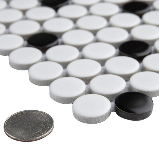 Carreaux de mosaïque en porcelaine Metro Penny 0,74 po x 0,74 po pour murs et sols