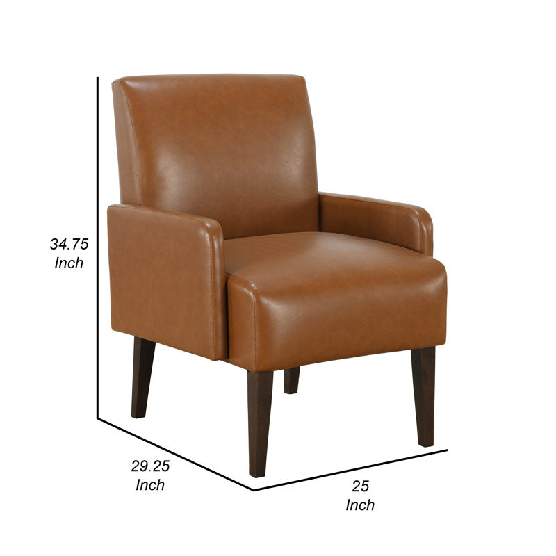 Encian Vegan Leather Armchair BROWN