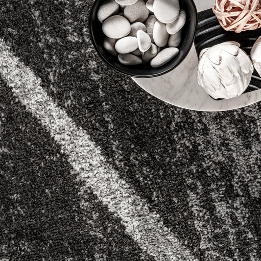 Amiia Contemporary Abstract Accent Rug for Living Room Bedroom Dining Room Entryway Kitchen, Charcoal/Grey 4x6