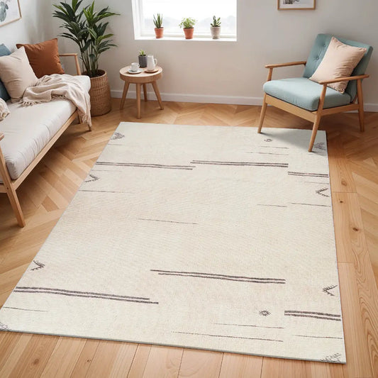 Rivi Becki Owens X Livabliss Global Scandi Dark Brown/Beige Rug 6’7” x 9’