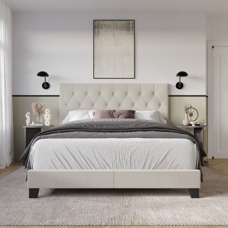 Ambrey Upholstered Bed warm Grey Queen