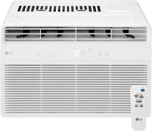 LG LW5025R Window Air Conditioner with Remote, Digital Control, Ultra-Quiet Compact-Size Cools 150 Sq.Ft. for Small Room, Washable Filter AC Unit Easy Installation, 115V, 5000 BTU, White