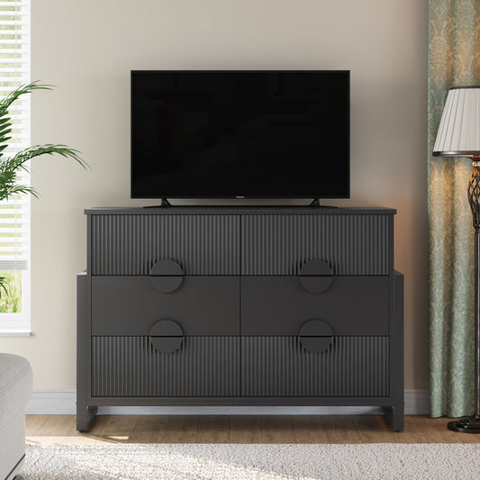 Modern Blackish 6 Drawer Dresser