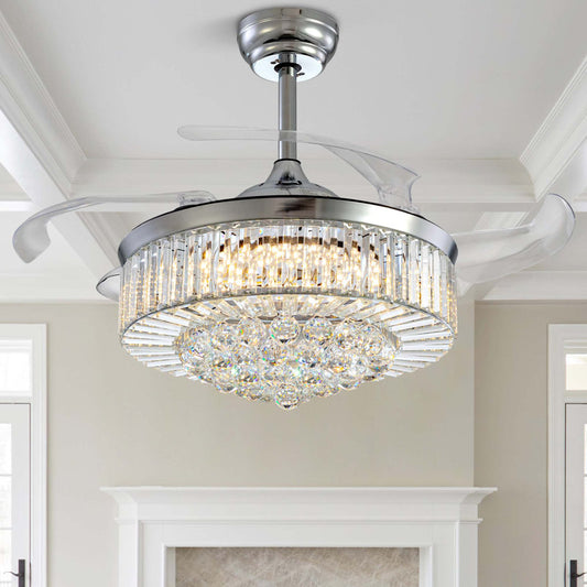 Ventilateur de plafond Presnell à intensité variable avec éclairage LED et télécommande, couleur argent, 122 cm (48 pouces).