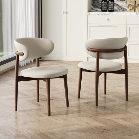 Sachelle white upholstered solid wood accent chair Set of 2