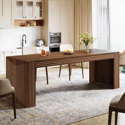 Table de salle à manger rectangulaire de 200 cm (78,7 pouces) pour 6 personnes, grande table pour cuisine ou salle à manger.