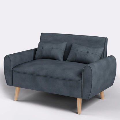 Arlander 47.5"" Rolled Arm Loveseat (Black) Charcoalish