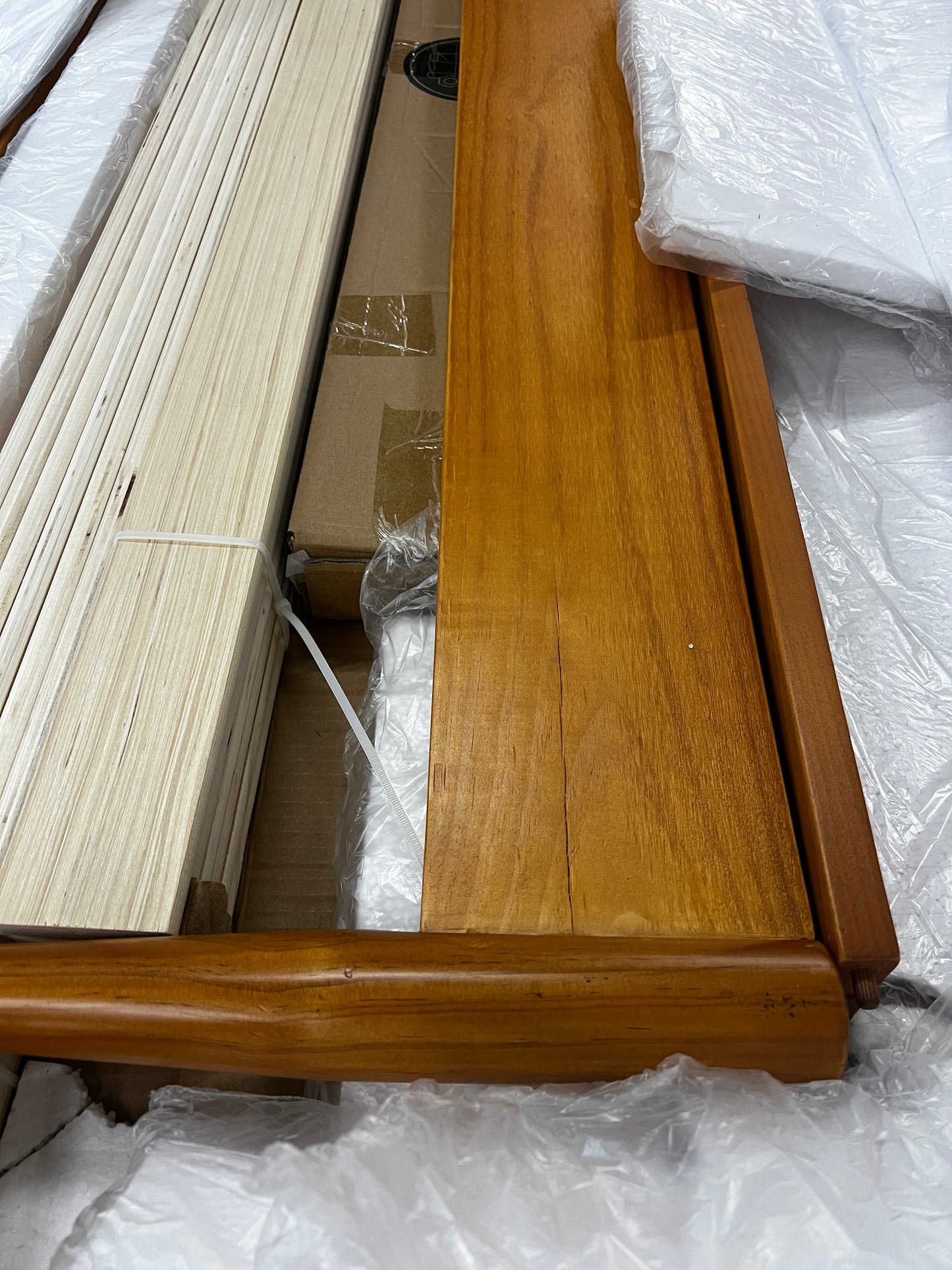 Whitman Low Profile Mid-Century Modern Wooden Brown Color Platform Bed Full Size