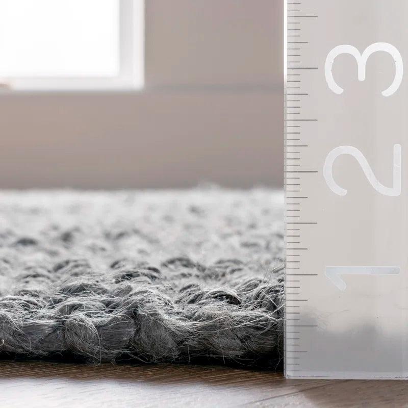 Farmhouse Handmade Tufted Chunky Jute Grey Rug 5x8 ft