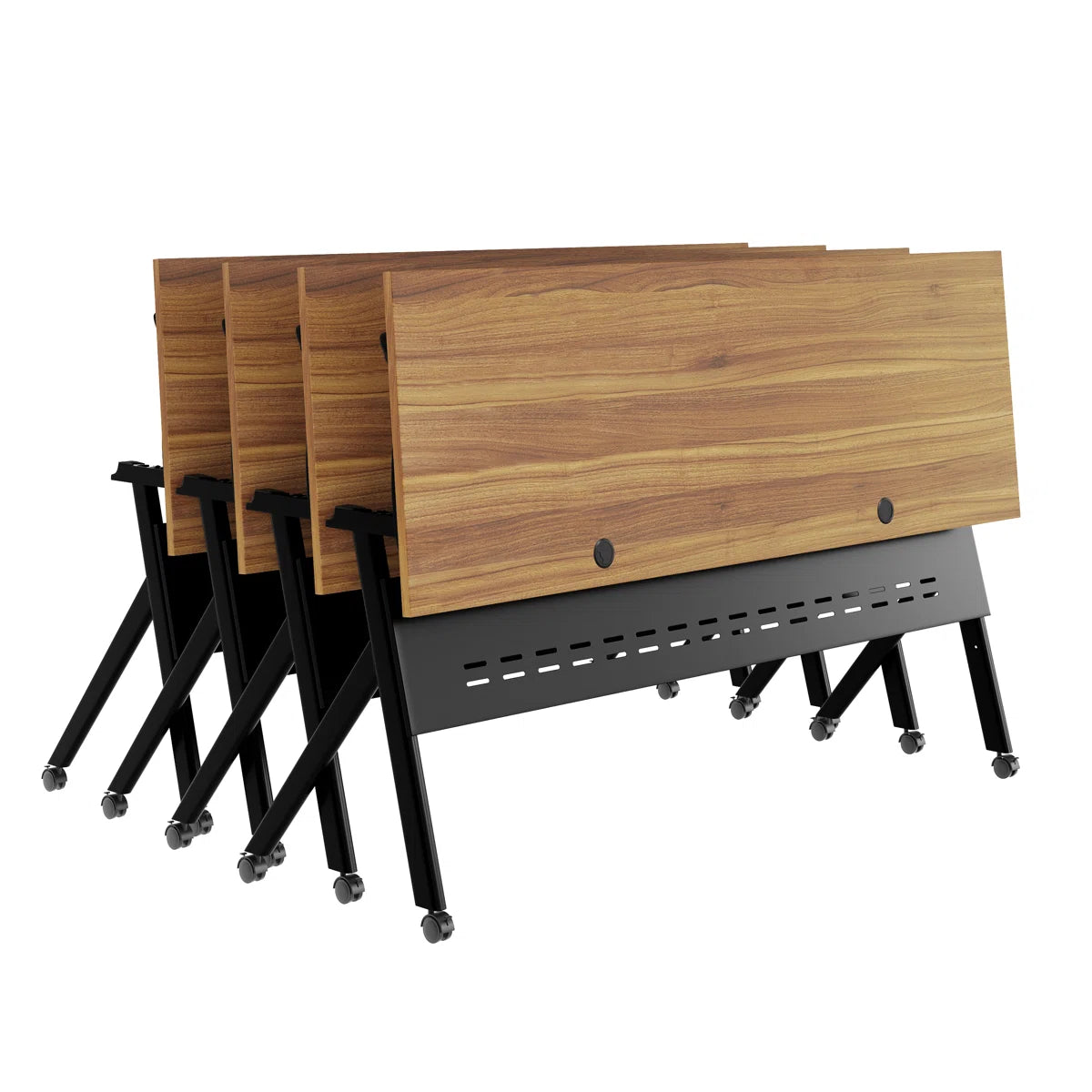 Commercial Nesting Flip Training Table With Steel Frame And Y-Legs