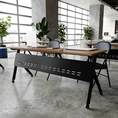 Commercial Nesting Flip Training Table With Steel Frame And Y-Legs