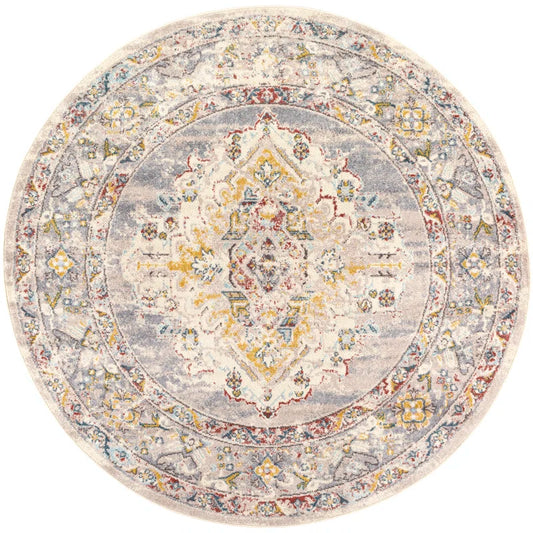 Flatiron Oriental Grey Area Rug ROUND 6’7”