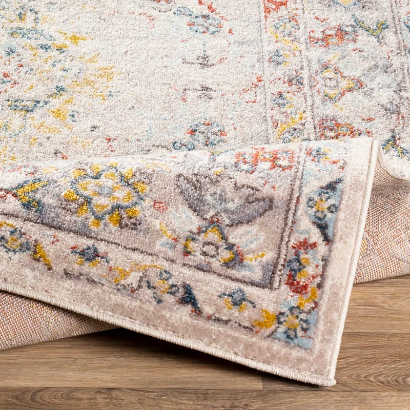 Flatiron Oriental Grey Area Rug ROUND 6’7”