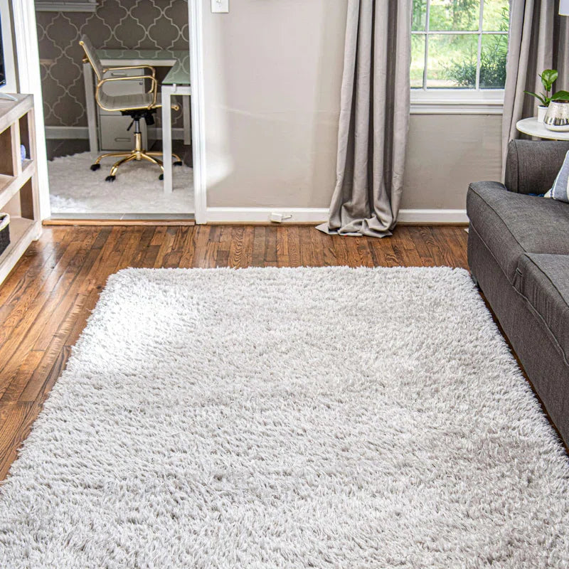 Carolyon Shag Grey/White Area Rug 8x10