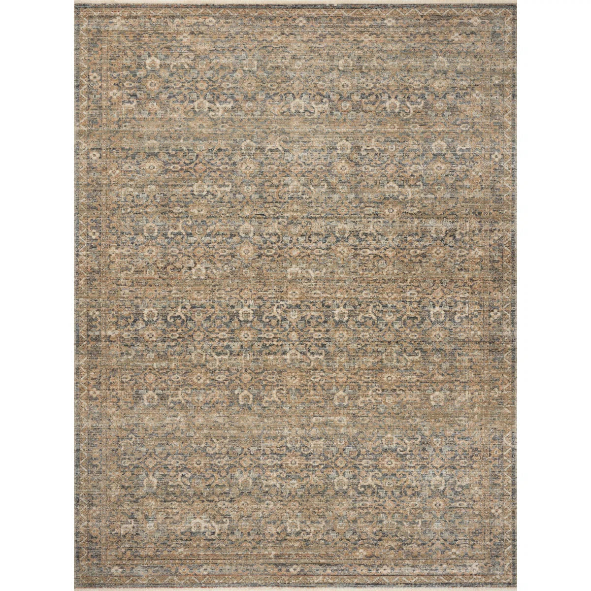 Amber Lewis x Loloi Molly Denim / Gold Area Rug 11 ft 6 in x 15 ft 6 in