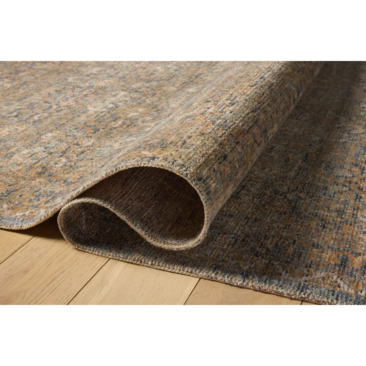 Amber Lewis x Loloi Molly Denim / Gold Area Rug 11 ft 6 in x 15 ft 6 in