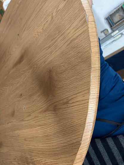 Makai Circular Dining Table with Wooden Brown Base