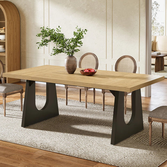 Wooden dining table for 6 to 8 people in wood, 70.8 in