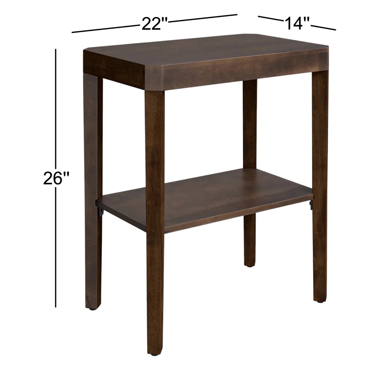 Ardentown Solid Wood Side Table with Storage