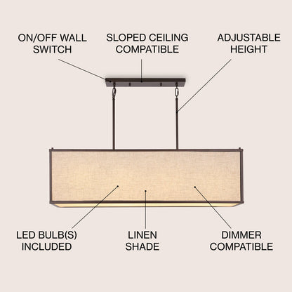 Amberson 4 - Light Square / Rectangle Pendant