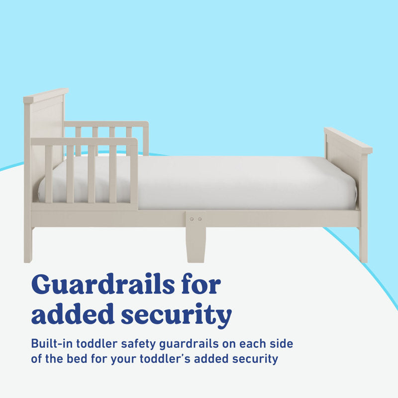 Bailey Toddler Bed with Guardrails (Frosted Oat)