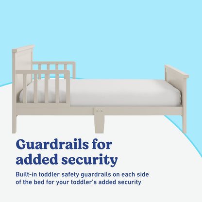 Bailey Toddler Bed with Guardrails (Frosted Oat)