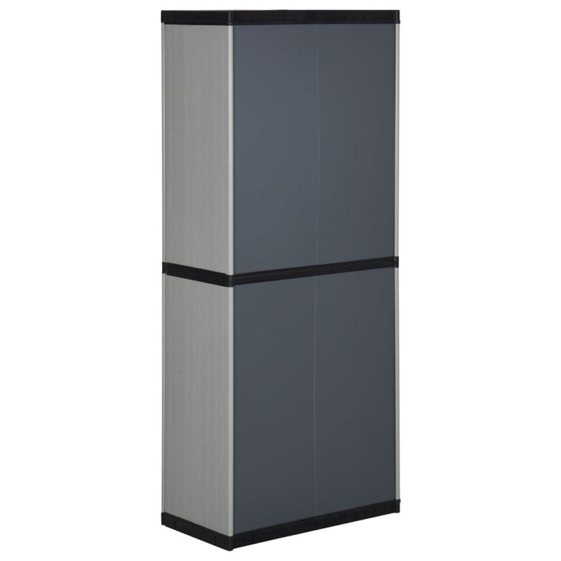 Garden cabinet vidaXL gray and medium black in PVC and PP (polypropylene) 26.8 in x 15.7 in x 66.1 in