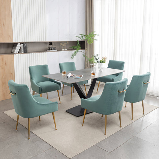 Ankitha Velvet Side Chair Dining Chair ( set of 2 )  green colour