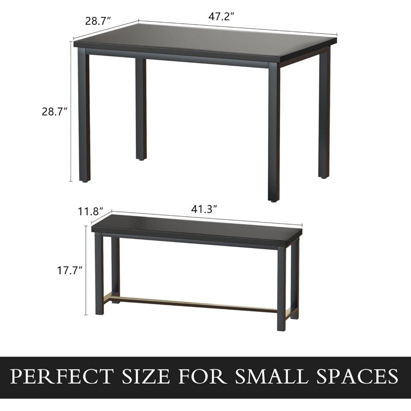 Kaihlani 4 - Person Dining Set (47in.L Table) Black