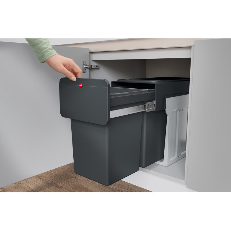 7.4 Gallon Multi-Compartments Trash and Recycling Bin Black Color