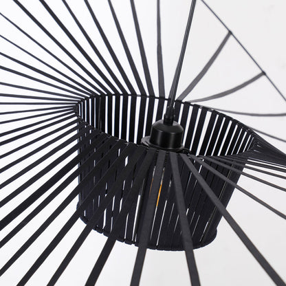 Lustre Vertigo à sangle géométrique de 78,8 pouces de large, noir