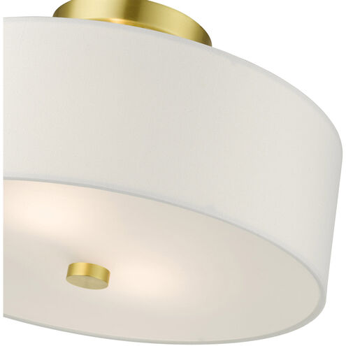 Plafonnier semi-encastré Chandran à 2 lumières, beige avec cache doré