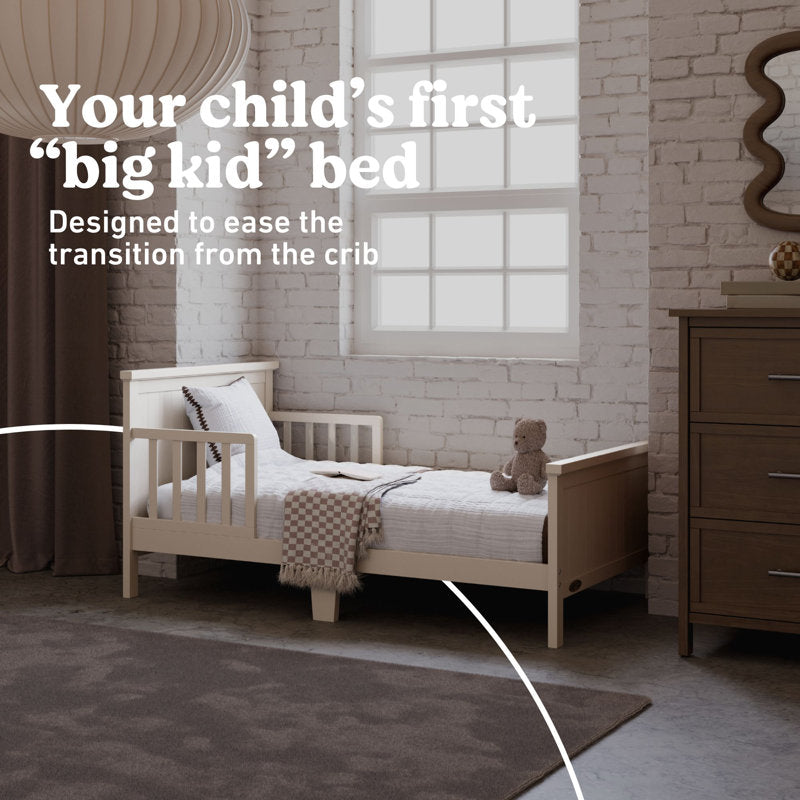 Bailey Toddler Bed with Guardrails (Frosted Oat)