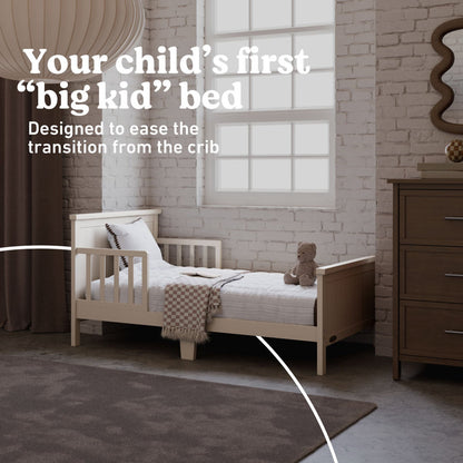 Bailey Toddler Bed with Guardrails (Frosted Oat)