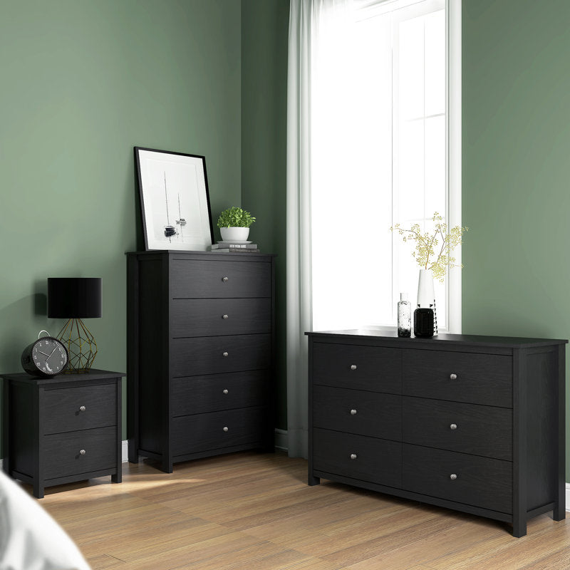 Isenbert 6 Drawer 47.2" W Standard Dresser Black Color