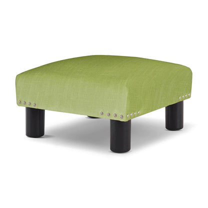Nahja 16"" Square Accent Footstool Ottoman Bright Chartreuse Cotton Blend