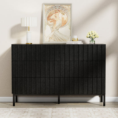 Endress 6 Drawer 43.3" W Double Dresser ( BLACK )