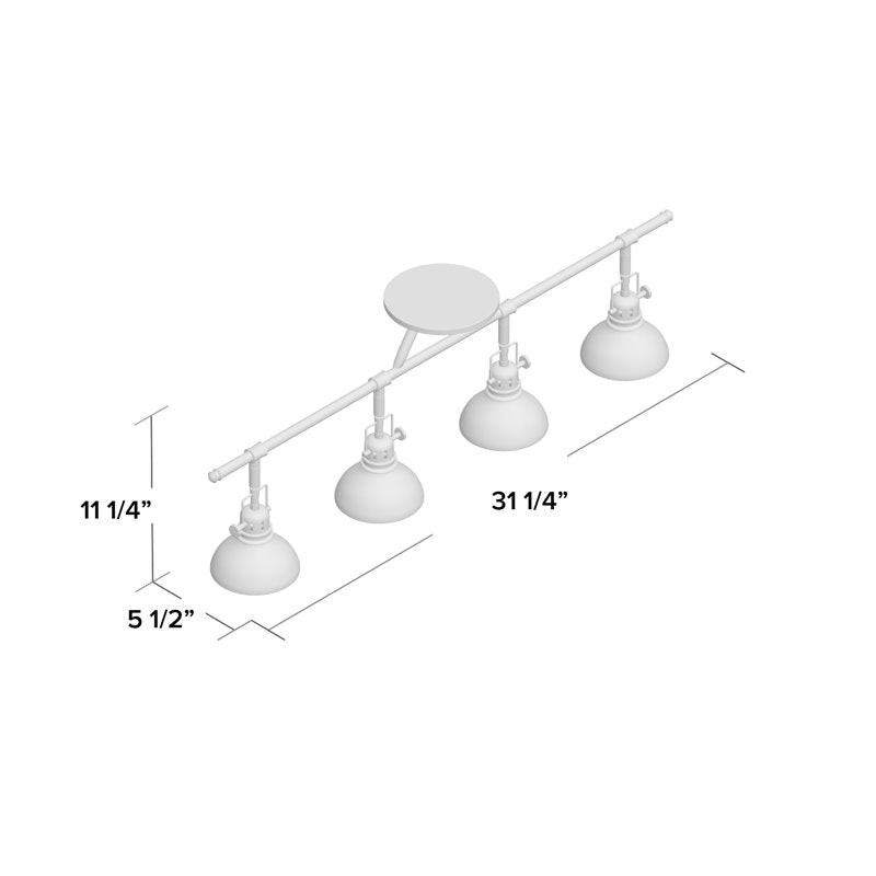 Kit de rail fixe Roupen 4 feux bronze