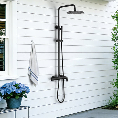 Height Adjustable Solid Brass 3 - Functions Wall Mounted Outdoor Complete Shower System