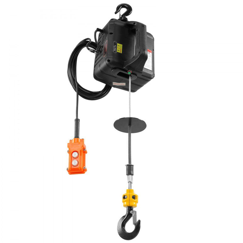 3-in-1 Electric Hoist Winch, 1100lbs 1500W Portable Power Winch Crane, 110V/120V 22.9 ft Lifting Height, 13 ft/min with Manual, Wired and Wireless Remote Control, Overload Protection