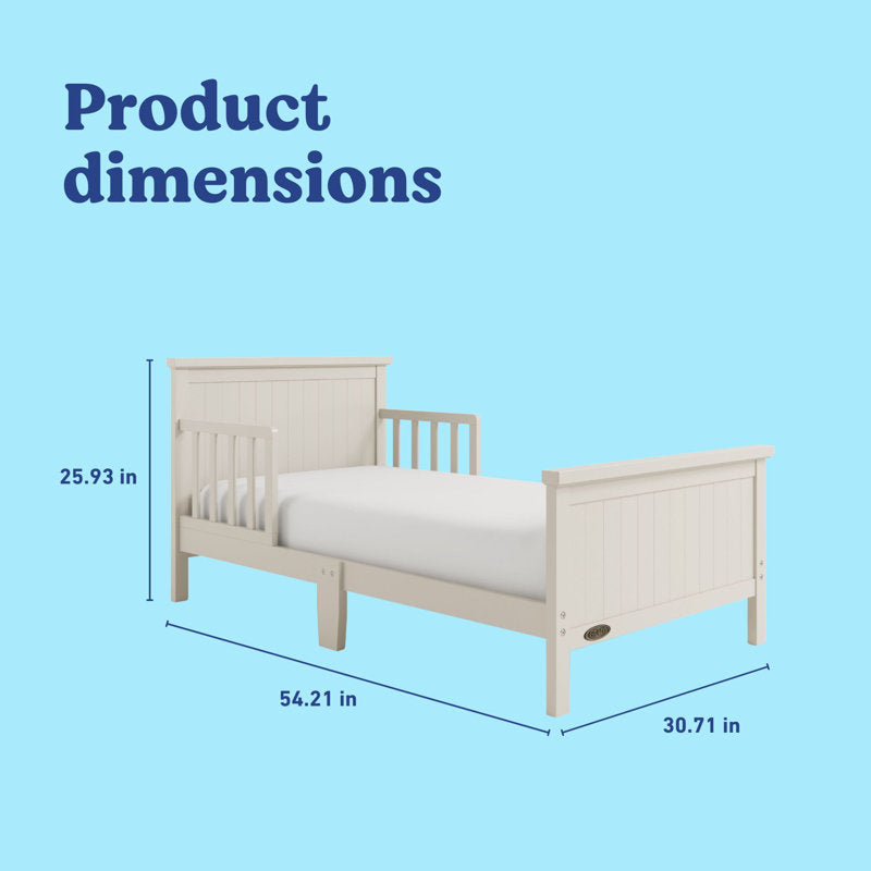 Bailey Toddler Bed with Guardrails (Frosted Oat)