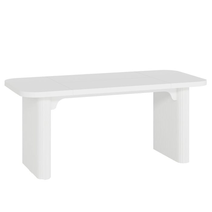 Bureau de direction rectangulaire simple en bois blanc de 158 cm (62,2 po)