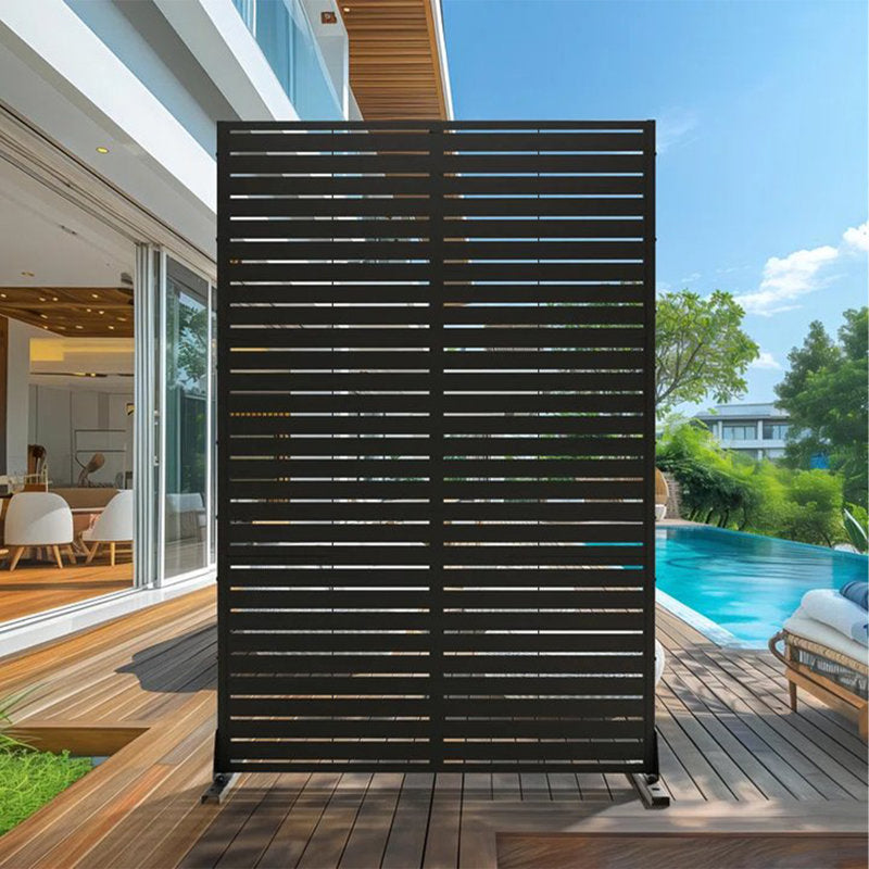 72'' x 47'' Privacy Metal Screen Fence Panel Horizontal Stripe Pattern
